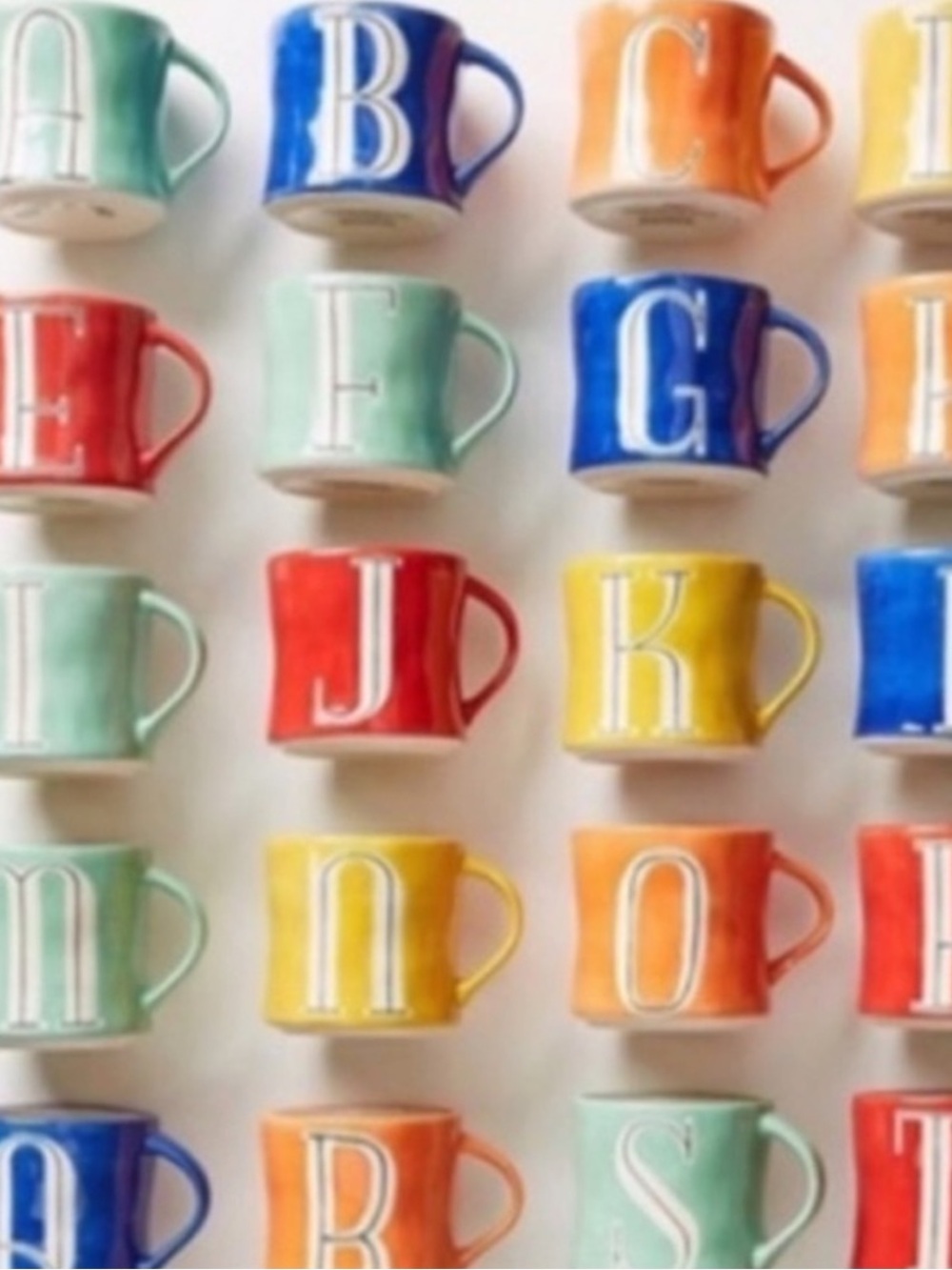 NWOT Anthropologie Hand Painted Initial Mug (Letter E)